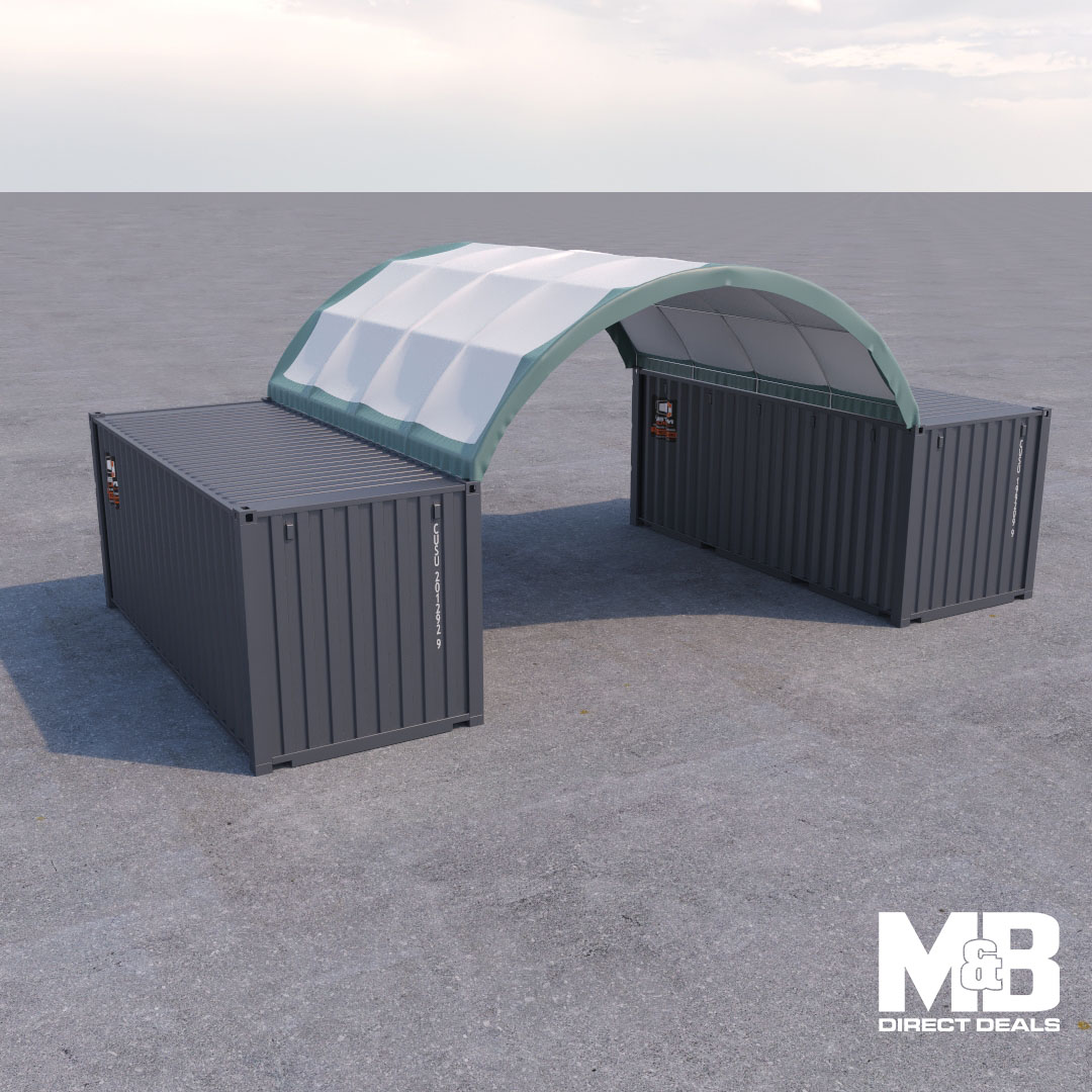 M&B | 20’ x 20’ Fabric Container Shelter - Custom Cubes