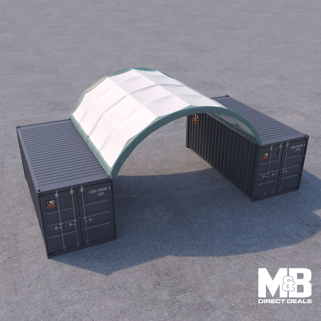 M&B | 20’ x 20’ Fabric Container Shelter - Custom Cubes