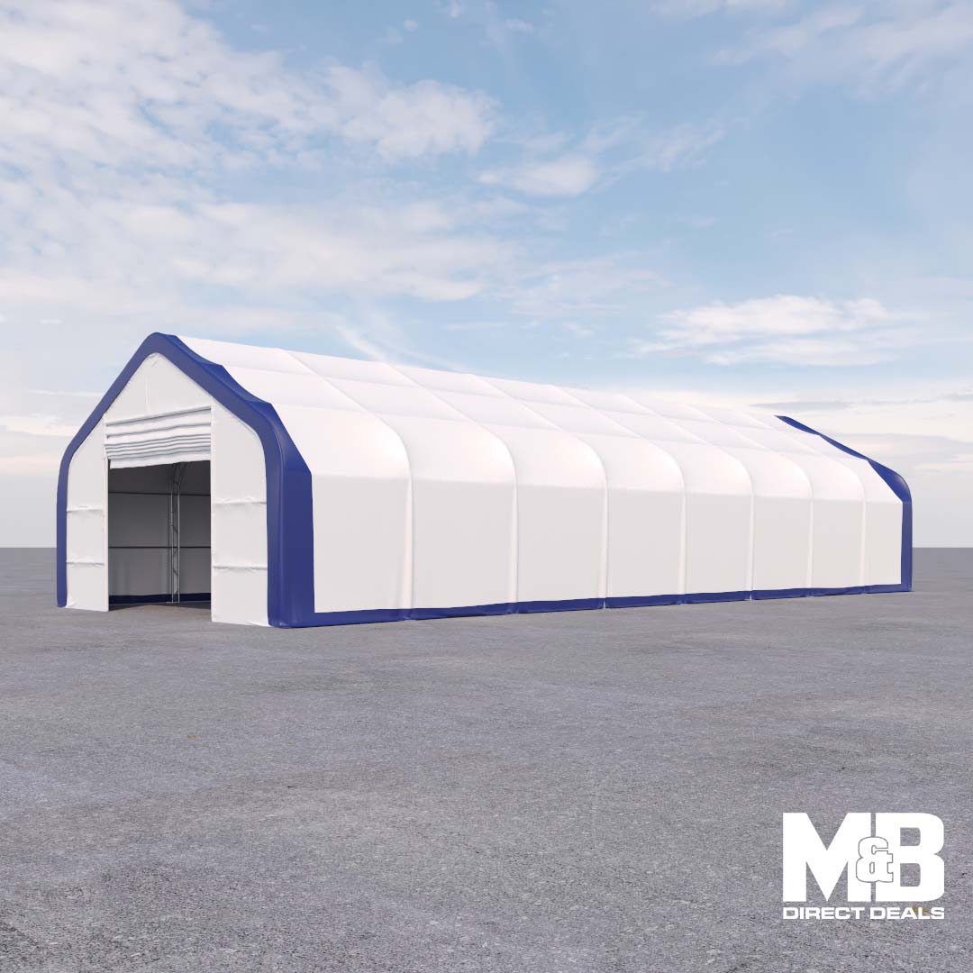 M&B | Dual Truss Storage Shelter: 30′ x 80′ x 20′ - Custom Cubes