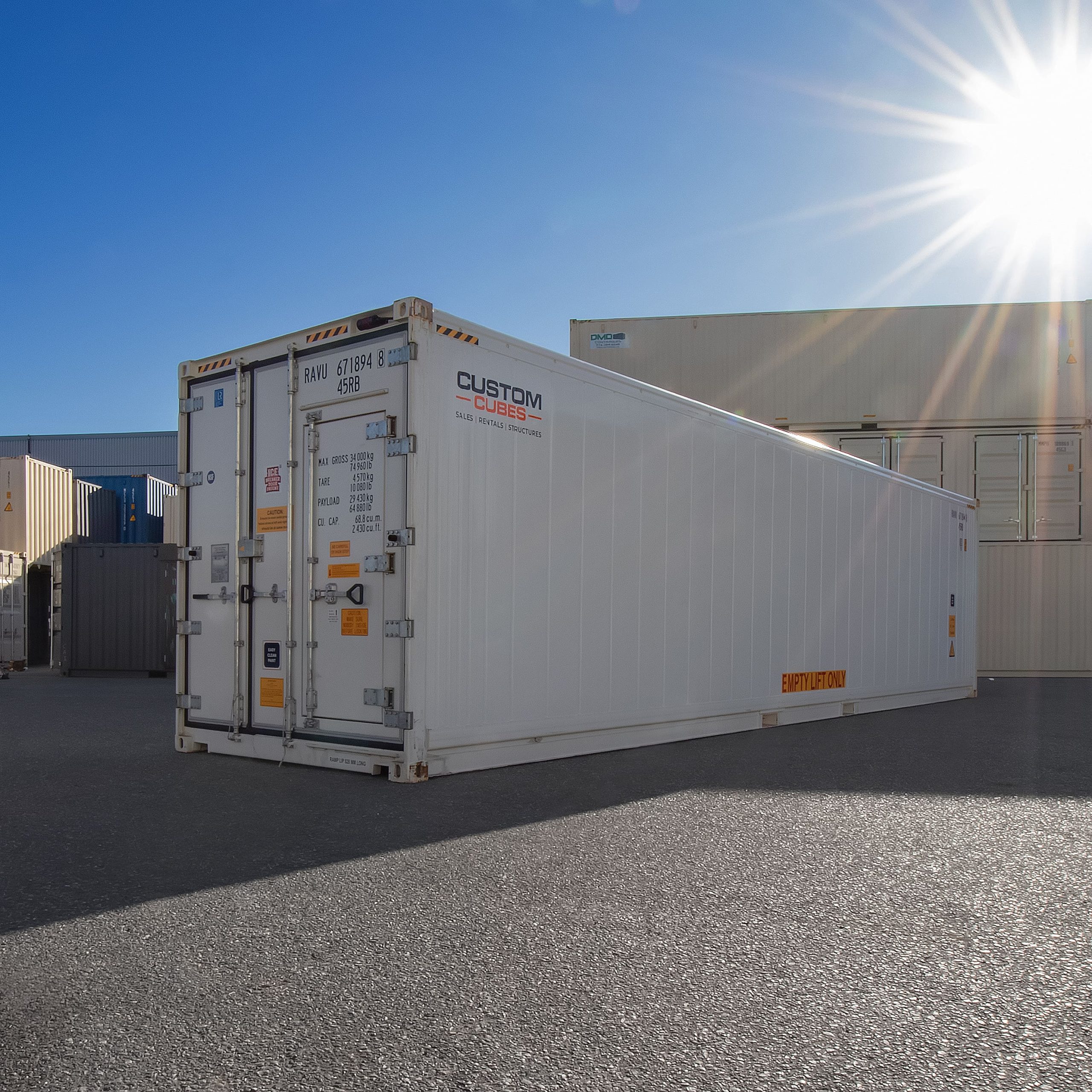 40’HC New (1-trip) Refrigerated Container (Working Reefer) - Custom Cubes
