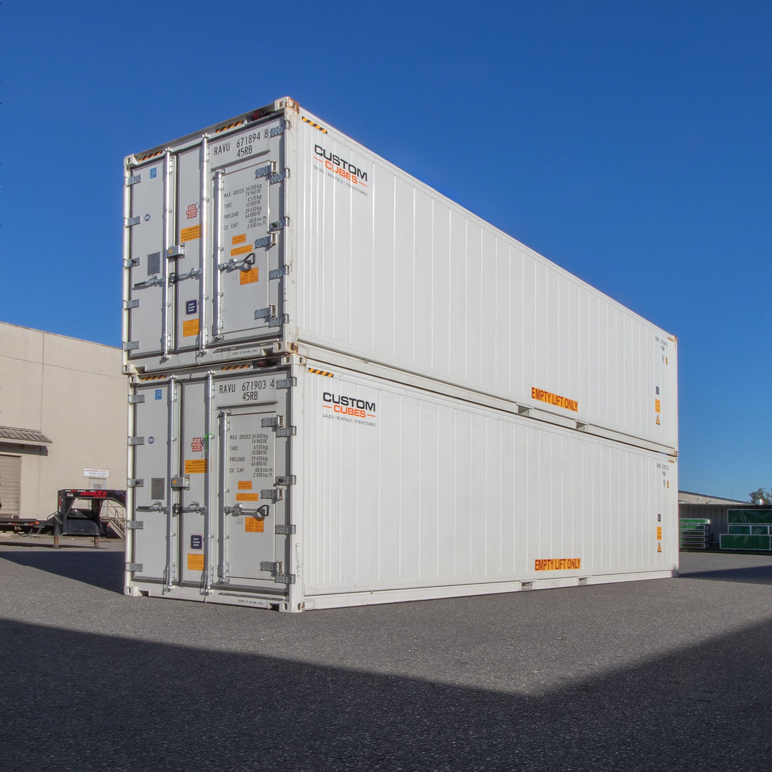 40’HC New (1-trip) Refrigerated Container (Working Reefer) - Custom Cubes